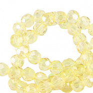 Top Glas Facett Glasschliffperlen 4mm rund Yellow flash-pearl shine coating